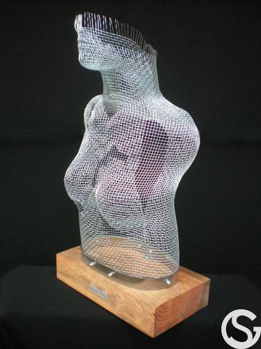 Original Abstract Expressionism People Sculpture by Sławomir Golonko