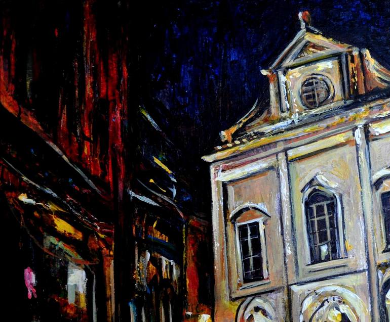 Original Abstract Cities Painting by Alex Solodov