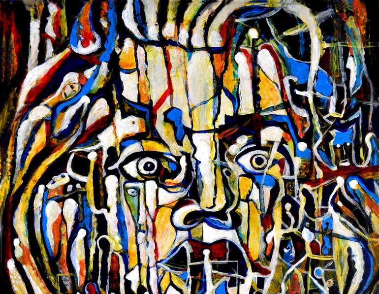 Original Abstract Expressionism Abstract Painting by Alex Solodov