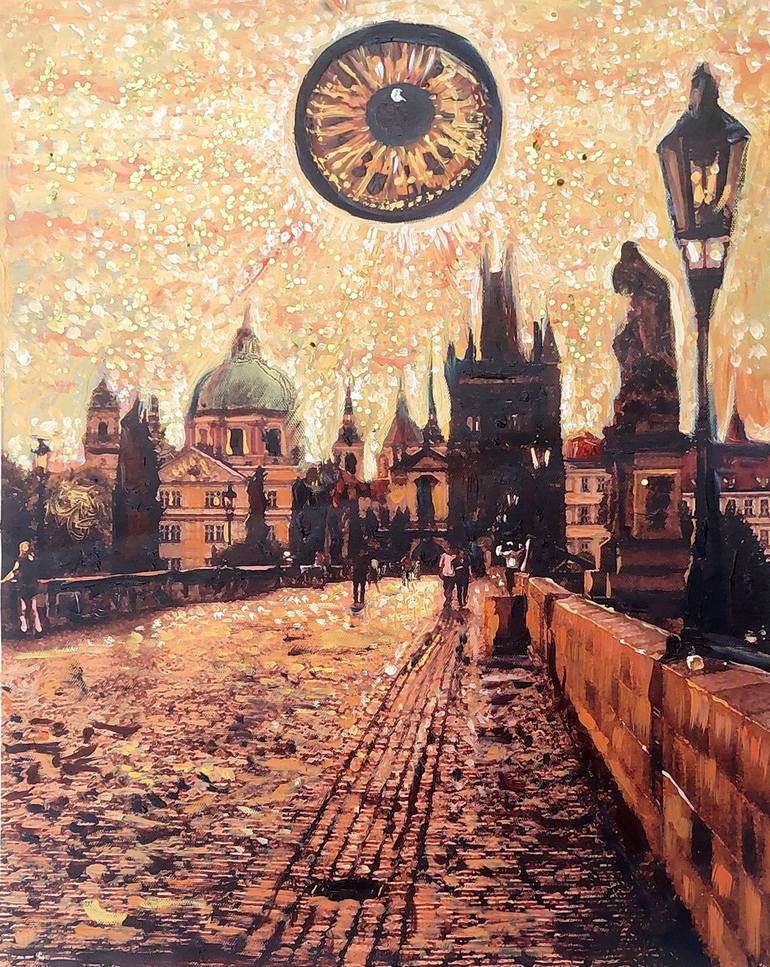 Original Surrealism Cities Paintings by Alex Solodov