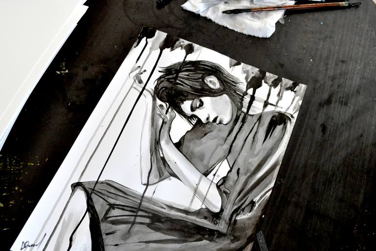 Original Expressionism Fashion Drawing by Alex Solodov