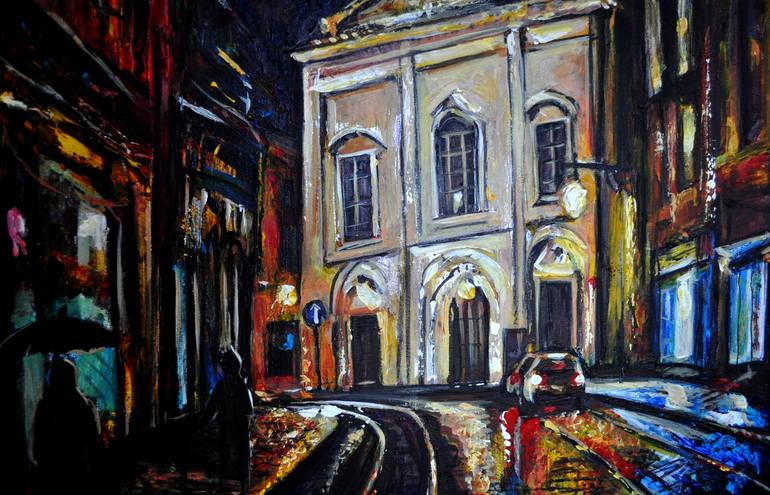 Original Expressionism Architecture Painting by Alex Solodov