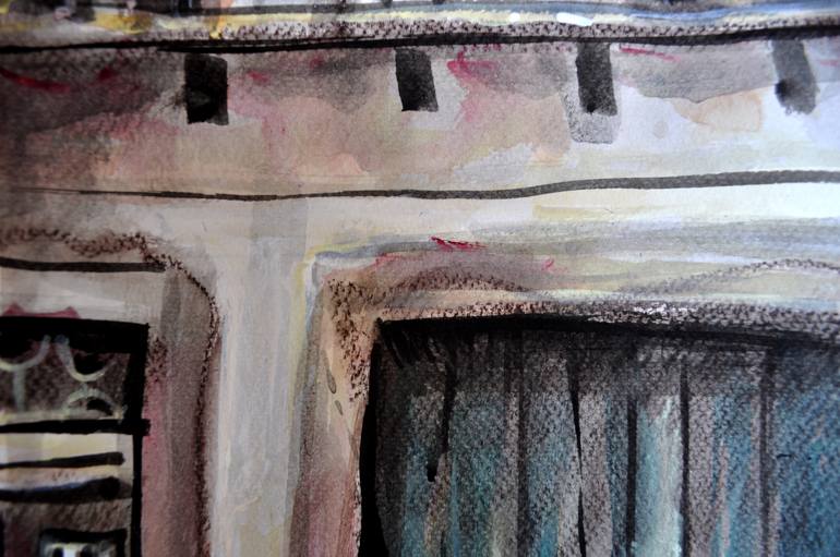 Original Documentary Architecture Painting by Alex Solodov