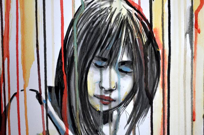 Original Expressionism People Painting by Alex Solodov