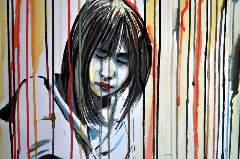 Original Expressionism People Painting by Alex Solodov