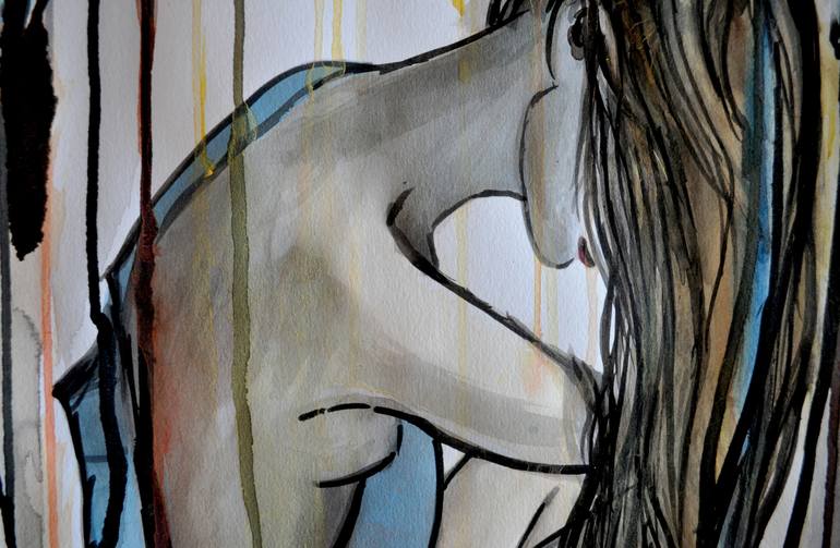 Original Expressionism Nude Painting by Alex Solodov