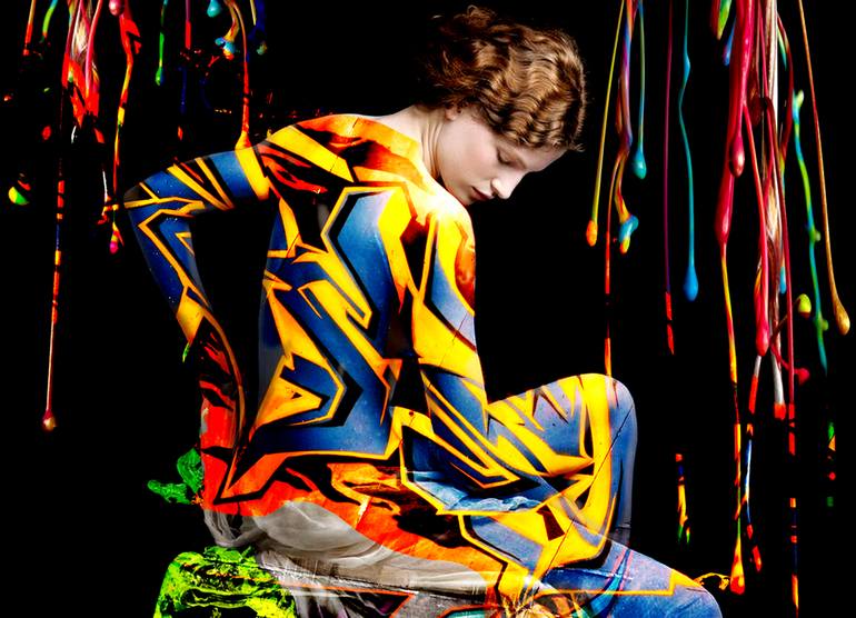 Original Conceptual Love Mixed Media by Alex Solodov