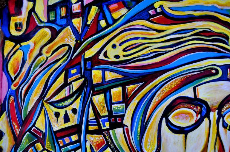 Original Abstract Expressionism Abstract Painting by Alex Solodov