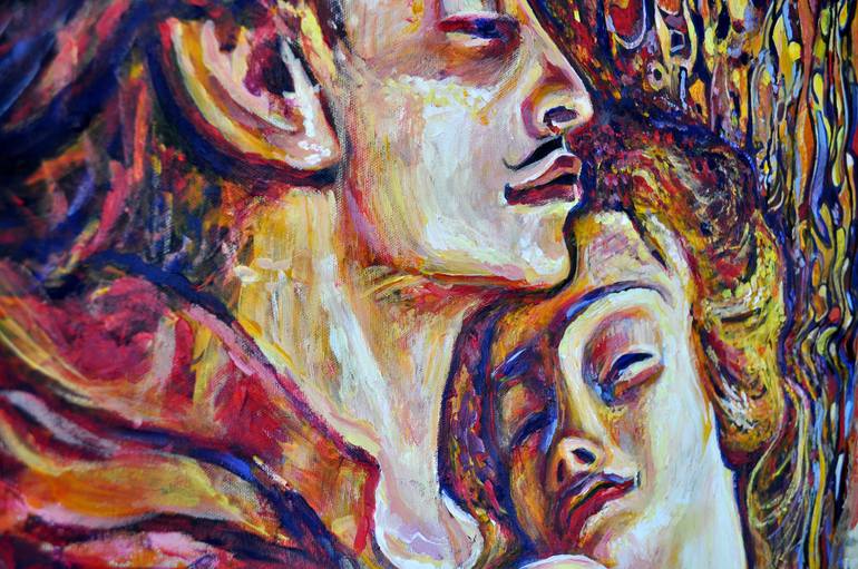 Original Expressionism Love Painting by Alex Solodov