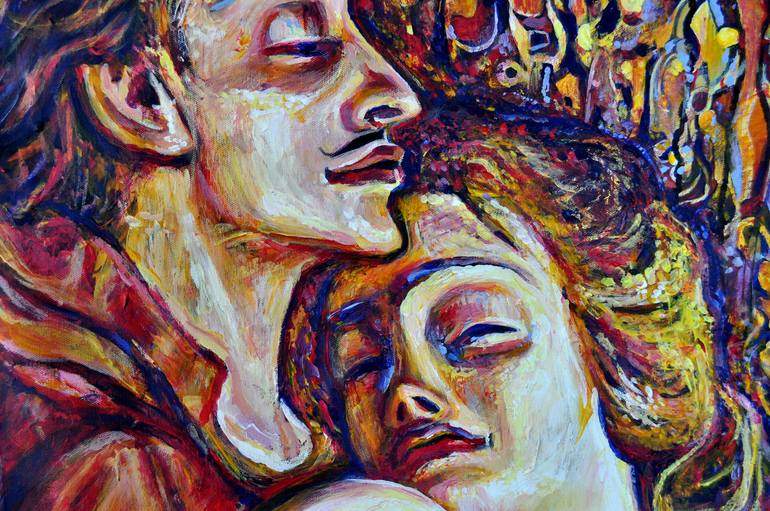 Original Expressionism Love Painting by Alex Solodov