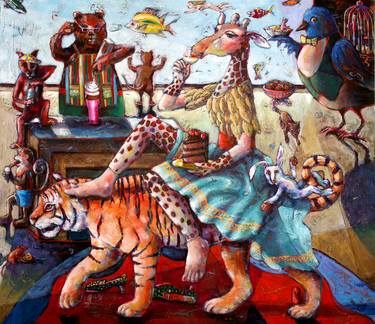 Print of Surrealism Animal Paintings by Connie Desaulniers