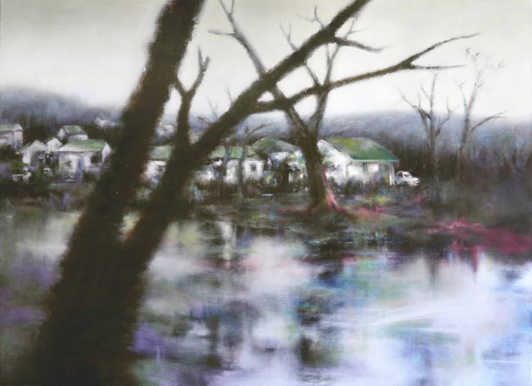 Lake Cabins 1 Painting By Bronwyn Woodley Graham Saatchi Art