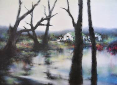 Lake Cabins 2 Painting By Bronwyn Woodley Graham Saatchi Art