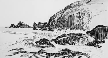 Original Expressionism Beach Drawings by Frank Dekkers