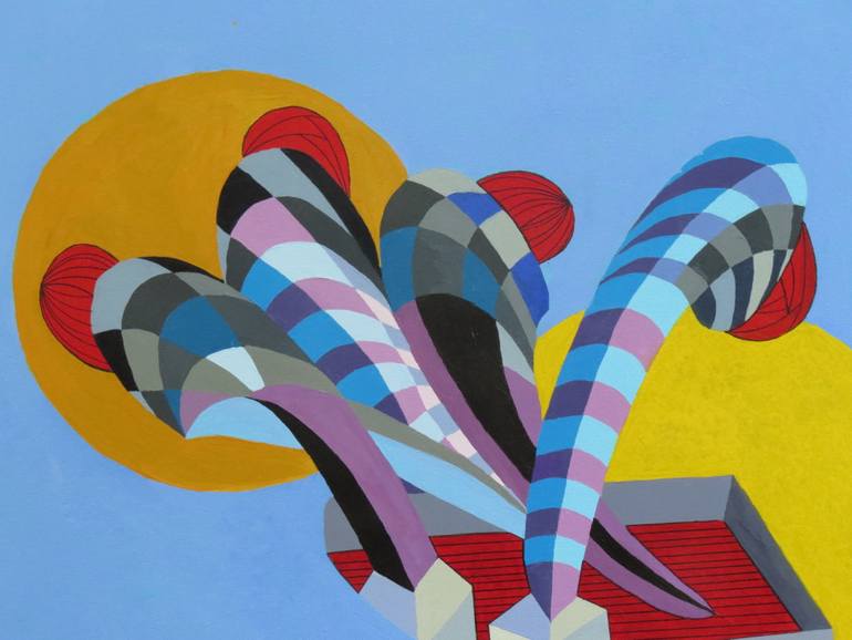 Original Surrealism Geometric Painting by William Rhodes