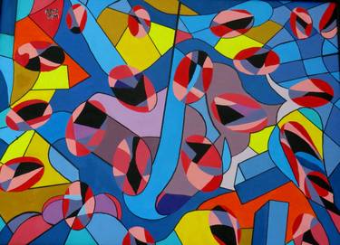 Original Abstract Expressionism Geometric Paintings by William Rhodes