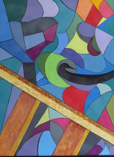 Original Abstract Geometric Painting by William Rhodes