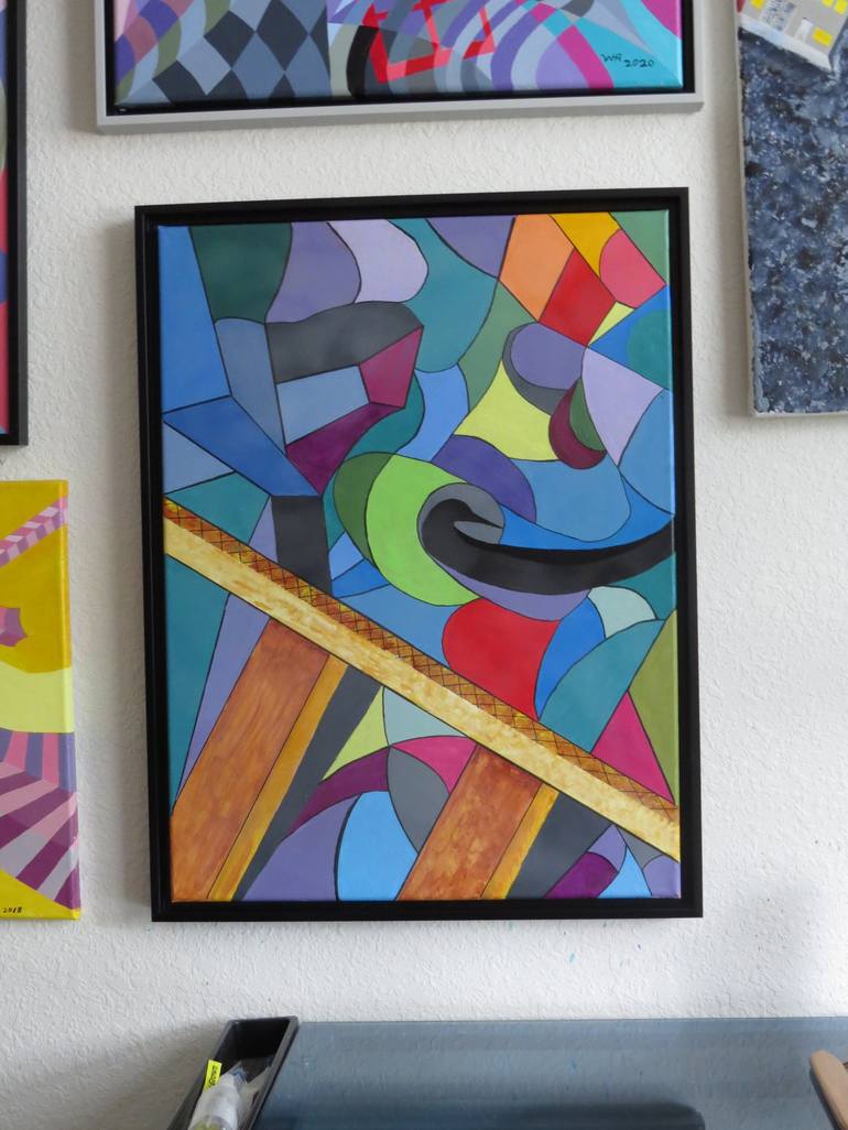 Original Abstract Geometric Painting by William Rhodes