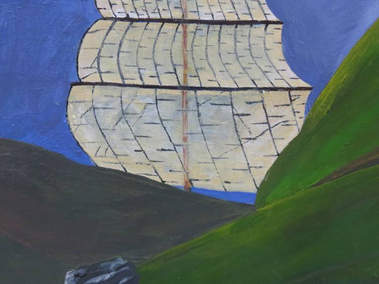 Original Impressionism Sailboat Painting by William Rhodes