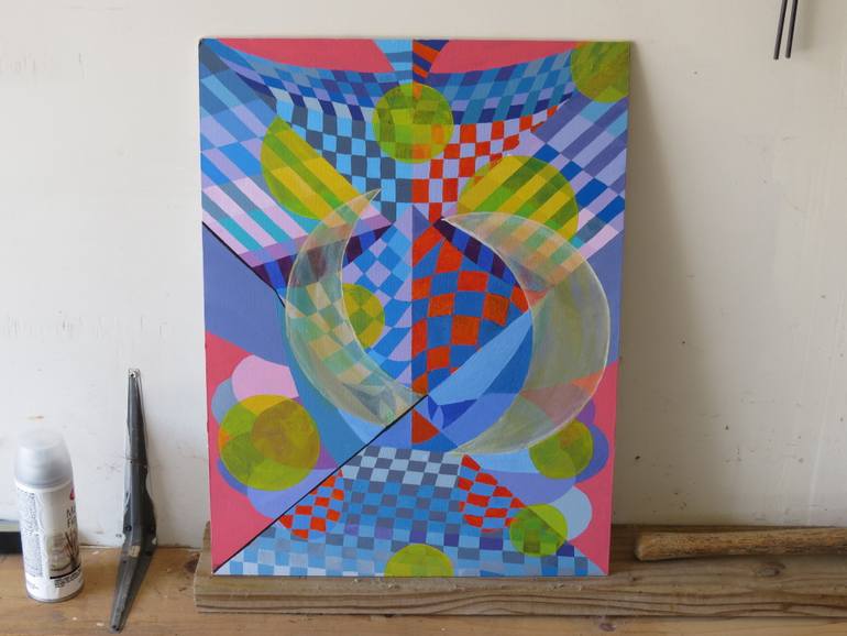 Original Impressionism Geometric Painting by William Rhodes