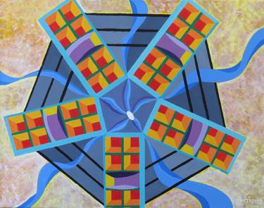 Original Abstract Geometric Paintings by William Rhodes
