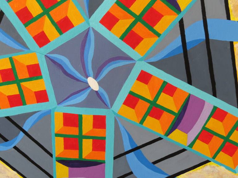 Original Abstract Geometric Painting by William Rhodes