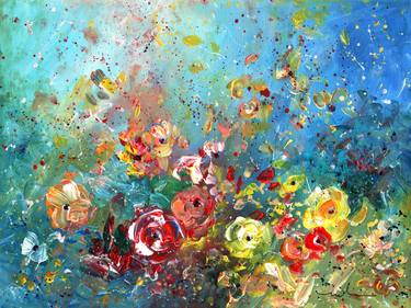 Original Abstract Expressionism Floral Paintings by Miki de Goodaboom