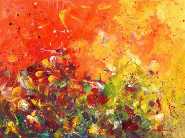 Original Abstract Expressionism Floral Paintings by Miki de Goodaboom