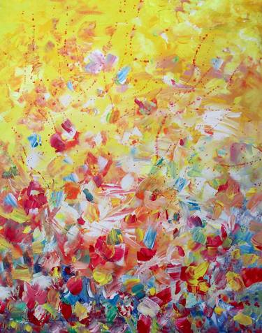 Original Abstract Expressionism Floral Paintings by Miki de Goodaboom