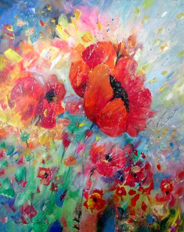 Original Expressionism Floral Paintings by Miki de Goodaboom