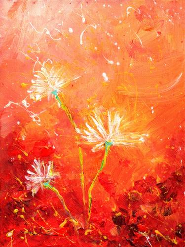 Original Abstract Expressionism Floral Paintings by Miki de Goodaboom