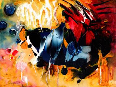 Original Abstract Expressionism Fish Paintings by Miki de Goodaboom