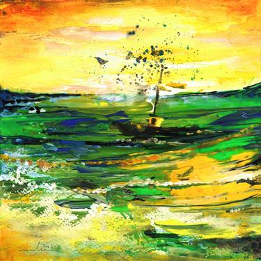 Original Abstract Expressionism Boat Paintings by Miki de Goodaboom