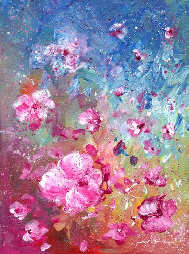 Original Abstract Expressionism Floral Paintings by Miki de Goodaboom