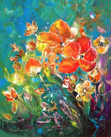 Original Abstract Expressionism Floral Paintings by Miki de Goodaboom