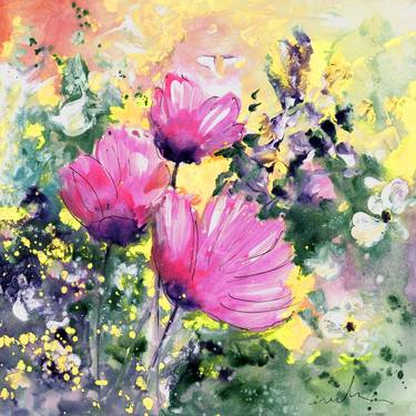 Original Expressionism Floral Paintings by Miki de Goodaboom