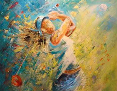 Original Abstract Expressionism Sport Paintings by Miki de Goodaboom
