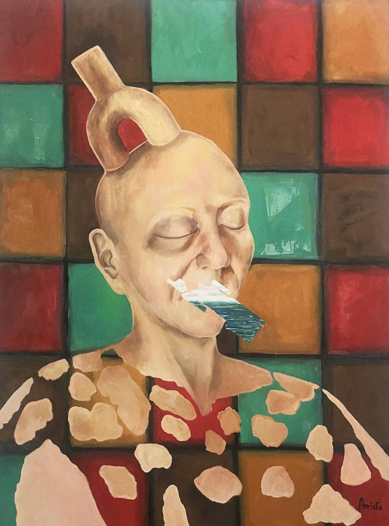 Original Contemporary Portrait Painting by Maria Arrieta