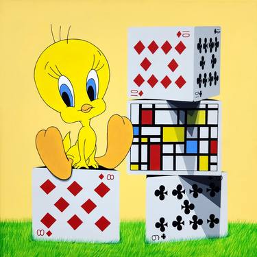 The tower of card-tweety thumb