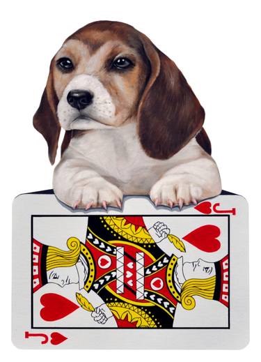 The tower of card - dog thumb