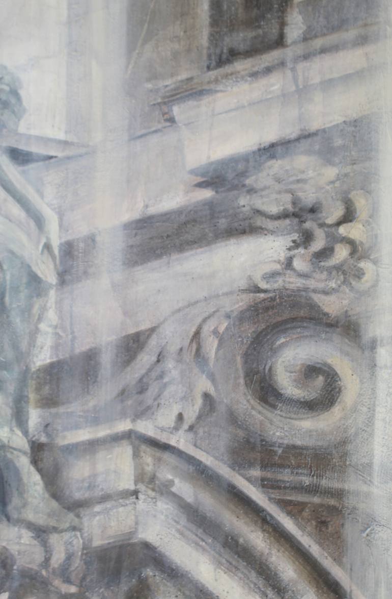 Original Abstract Expressionism Architecture Painting by Debbie Likley Pacheco