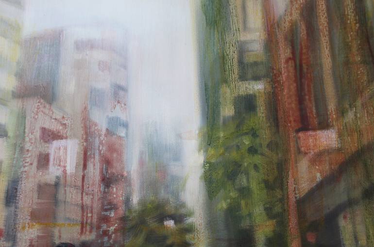 Original Abstract Expressionism Cities Painting by Debbie Likley Pacheco