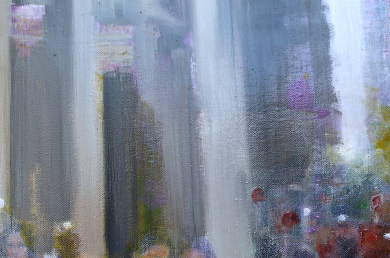 Original Abstract Expressionism Cities Painting by Debbie Likley Pacheco