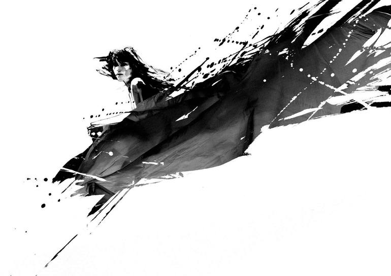 Dry Brush Black Collage by Chris Bridgman Saatchi Art