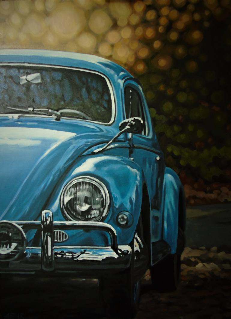 Blue beetle Painting by Alex Eisman | Saatchi Art