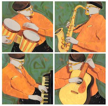 Original Figurative Music Paintings by Charles Pace