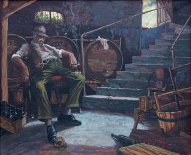 Original Figurative Rural life Paintings by Charles Pace
