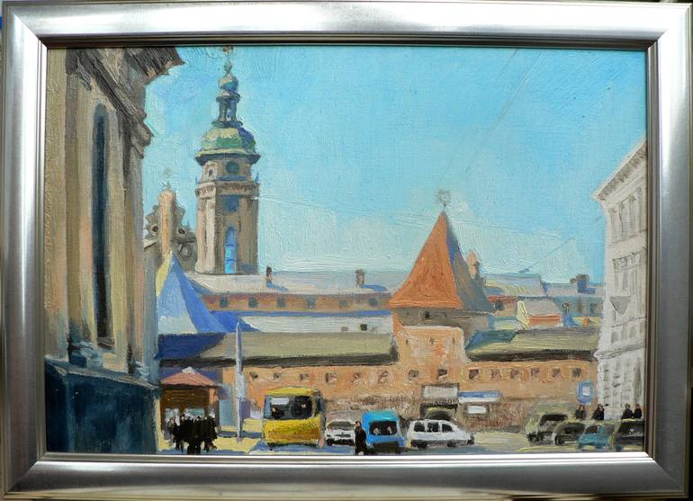 Original Impressionism Architecture Painting by Olena Kamenetska-Ostapchuk