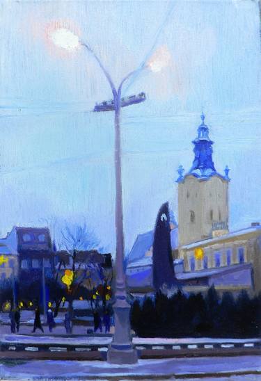 Original Architecture Painting by Olena Kamenetska-Ostapchuk