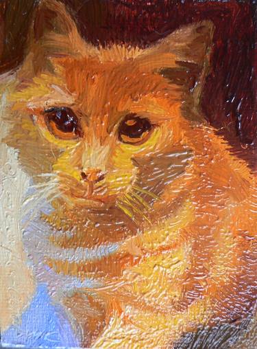 Print of Impressionism Cats Paintings by Olena Kamenetska-Ostapchuk